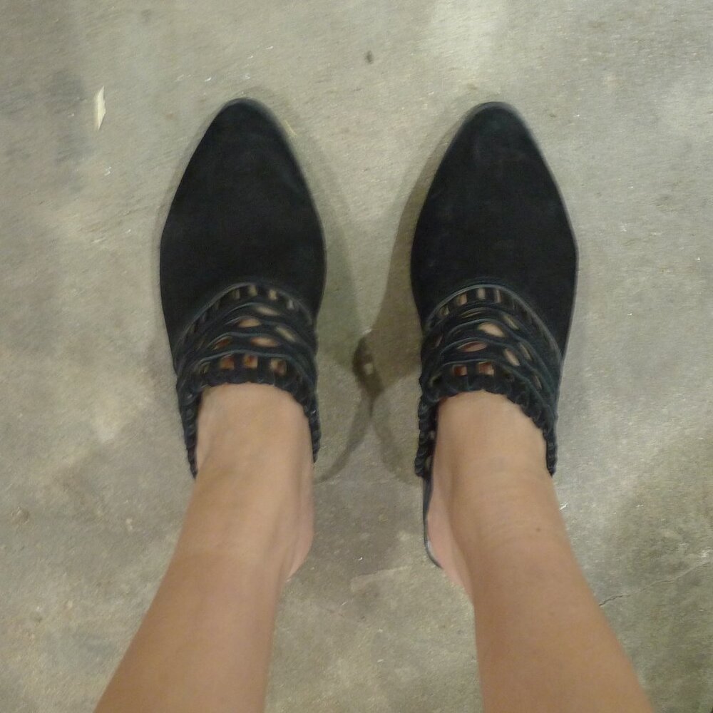 Jeffrey Campbell black mules